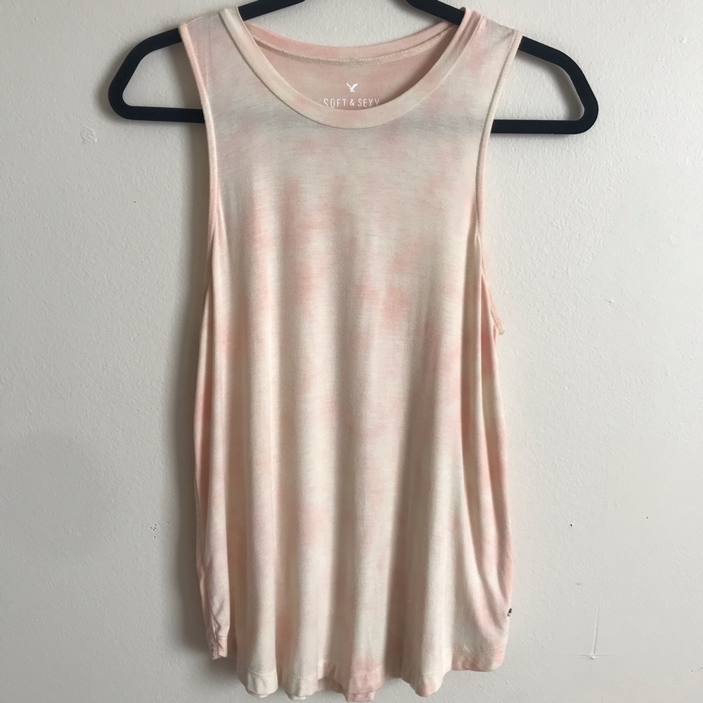 AMERICAN EAGLE Soft & Sexy Cream and Peach Tank